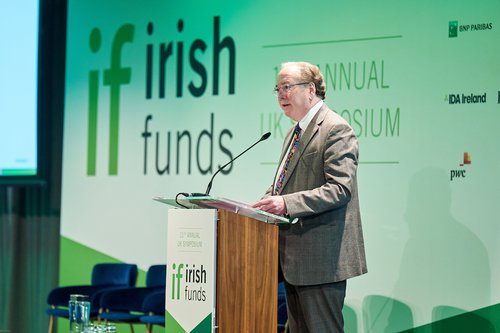 Professor Michael Mainelli speaking at the 2014 Irish Funds symposium in London